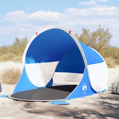 vidaXL Cort de plajă pop-up, albastru azur, rezistent la apă foto