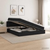 Cumpara ieftin Pat cu LED si saltea Negru 200 x 200 cm Tesatura