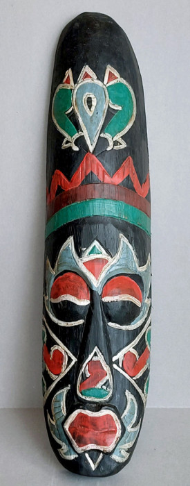 Masca africana ceremoniala 50cm, pictata manual, arta tribala, sculptura lemn