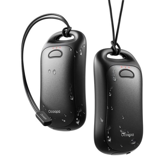 Incalzitoare de Maini, Type-C, IP45, Magnetic, with Strap, 2x 3000mAh - Ocoopa (UT3061-BK) - Black