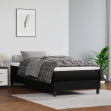 VidaXL Saltea de pat cu arcuri, negru, 120x190x20 cm, piele ecologică