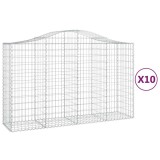Cumpara ieftin Cosuri gabion arcuite 10 buc, 200x50x120/140 cm,fier galvanizat
