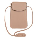Husa telefon cu curea, Piele ecologica, Bej, 11.5x1.5x16cm, CMCLASS