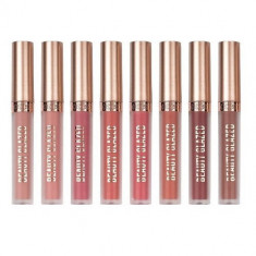 Set 8 rujuri Lichide Mate, Beauty Glazed, Matte, Culori Naturale