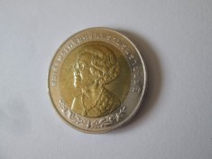 Thailanda 10 Baht 2000 UNC moneda aniversara:100 ani de la nasterea printesei mama,diametrul=26 mm