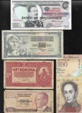 Set 5 bancnote de prin lume adunate (cele din imagini) #308, Europa