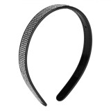 Coroniță Păr Dama, 4 R&acirc;nduri de Strass, Negru, Plastic
