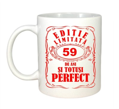 Cana alba personalizata, Editie Limitata 59 ani, INOVATIX&amp;reg;. 330ml foto
