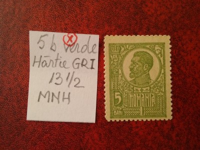 1920 Romania- Ferd. b. mare Lp72 Mi252x-H.gri-MNH-RAR foto