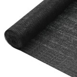 Plasă protecție intimitate, negru, 1,2x10 m, HDPE, 75 g/m&sup2;