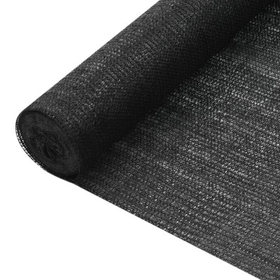 vidaXL Plasă protecție intimitate, negru, 1,2x10 m, HDPE, 75 g/m&amp;sup2; foto