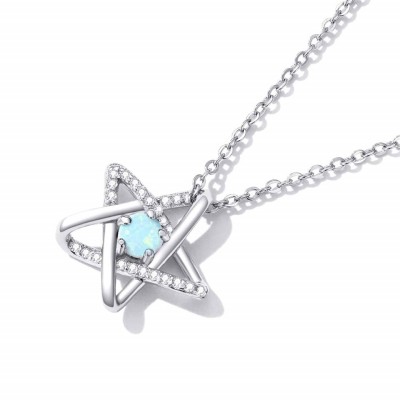 Lantisor Din Argint --- OPAL STAR --- Arg368E foto