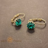 Cercei Esmeralda , Cristale verzi placati aur 18K Brazilia