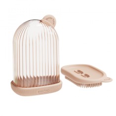 Sapuniera de calatorie, flippy, suport pentru sapun cu scurgere a apei, recipient cu capac depozitare, savoniera pentru baie, 12.6x6.1x8.4cm, roz