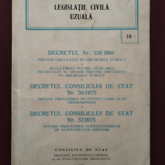 Decretul 328 din 1966 - Circulația pe drumurile publice - Decret 56 și 57 - 1975