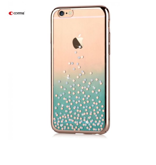 Husa Phone 6/6S Comma Unique Polka (Cristale Swarovski) + Cablu date cadou