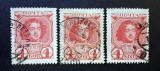Imperiul Rus 1913 - Set de 3 Timbre Clasice &bdquo;Tricentenarul Dinastiei Romanov - 4 Kopeici (Țarul Petru cel Mare &icirc;n Tinerețe)&rdquo; -PV1