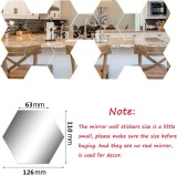 Set 24 Oglinzi Acrilice Decorative Hexagonale, CBD CORAL BEST DEALS, Model L, 12x11x6.5cm, Autoadezive 12 cm 6.5 cm 0.2 cm Argintiu cromat 24 13.5 cm