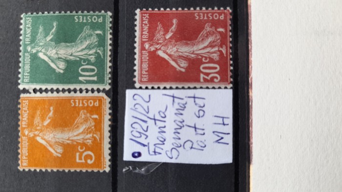1921 Franta-Semanat.-YT158-160-part.set-MH