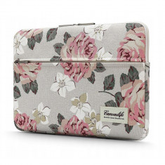 Husa Canvaslife Sleeve pentru Laptop de 13-14 inch White Rose