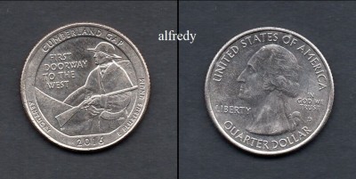 SUA 2016 Quarter, 25 Centi, Cumberland Gap, Kentucky, D foto