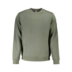Bluză bărbați fară fermoar cu imprimeu cu logo, Regular fit, Verde &icirc;nchis, 2XL