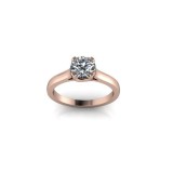 Inel de logodnă din aur roz de 14k, decorat cu piatră de zirconiu - 60