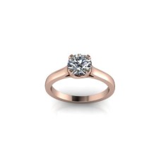 Inel de logodnă din aur roz de 14k, decorat cu piatră de zirconiu - 49