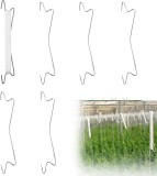 Set 6 carlige cu 10 m de franghie pentru tomate Helweet, metal, alb/argintiu