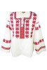 Bluza tip ie RIAG, marime L, alb/rosu ferrari