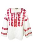 Bluza tip ie RIAG, marime L, alb/rosu ferrari