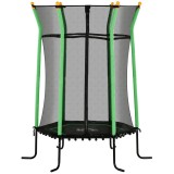 HOMCOM Trambulină Elastică pentru Copii 3-10 Ani cu Intrare cu Fermoar și Bare Căptușite, &Oslash;163.5x190 cm, Verde | Aosom Romania