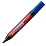 Marker permanent UNI 380B, varf tesit, 4. 0mm albastru