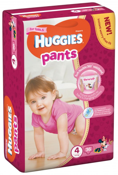 Scutece-chilotel Huggies Jumbo Pack, Nr.4, Fete, 9-14 kg, 36 buc