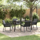 Cumpara ieftin Set de masă pentru grădină 5 pcs Negru Rattan poli