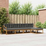 vidaXL Set de canapele de exterior cu pernă 5 pcs Natural și Antracit 3367455