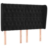 Cumpara ieftin Tablie de pat cu aripioare, negru, 163x23x118/128 cm, catifea