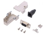 Conector D-Sub 9-Pin Mamă pentru Cablu - Set Complet Negru