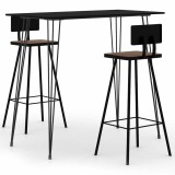 Cumpara ieftin Set mobilier de bar, 3 piese, negru
