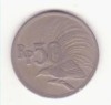 Indonezia 50 rupiah 1971 - pasărea paradisului., Asia, Cupru-Nichel