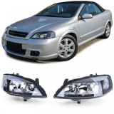 Set faruri cu sticla clara neagra dreapta stanga pentru Opel Astra G 1997-2004 Performance AutoTuning