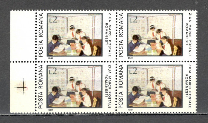 Romania.1981 Ziua marcii postale bloc 4 ZR.681