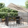 VidaXL Set bar pentru grădină, 9 piese, negru, poliratan/lemn acacia