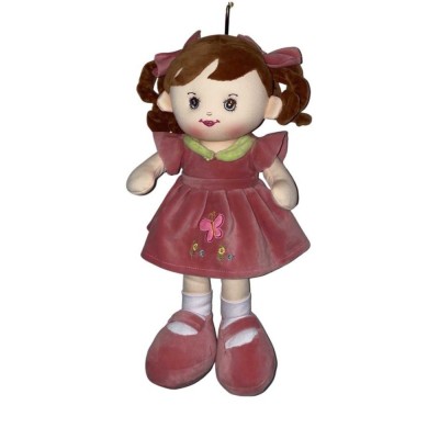 Papusa violet cu fluturas brodat foto