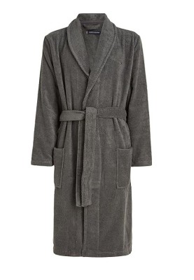 Halat de baie pentru barbati Tommy Hilfiger, bumbac, gri, S - OUTLET foto