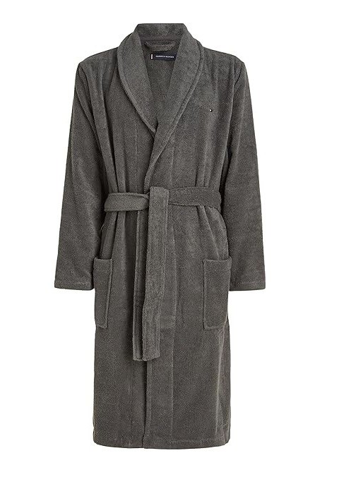 Halat de baie pentru barbati Tommy Hilfiger, bumbac, gri, S - OUTLET