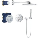 Sistem de dus incastrat cu baterie termostatata rotunda GROHE seria GROHTHERM SMARTCONTROL