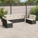 Cumpara ieftin Gossi set mobilier de gradina cu perne, 8 piese, negru, poliratan