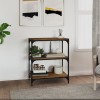 VidaXL Raft cărți stejar fumuriu 60x33x70,5 cm, lemn prelucrat și oțel