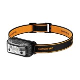 Lanterna frontala LED cu senzor de miscare, Superfire HL05-N, 200lm, 5 moduri, lumina alb rosu galben, IP44, USB-C, pentru camping, pescuit si reparat